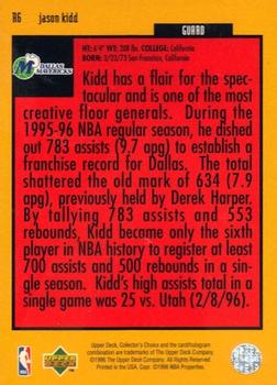 1996-97 Collector's Choice - You Crash the Game Scoring Silver Exchange (Series One) #R6 Jason Kidd Back