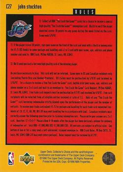 1996-97 Collector's Choice - You Crash the Game Scoring Gold (Series One) #C27 John Stockton Back