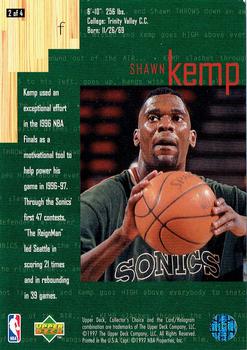 1996-97 Collector's Choice - Factory Set Bonus 3x5 #2 Shawn Kemp Back
