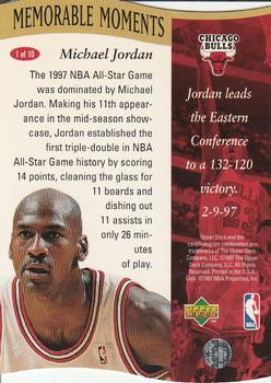 1996-97 Collector's Choice - Memorable Moments #1 Michael Jordan Back