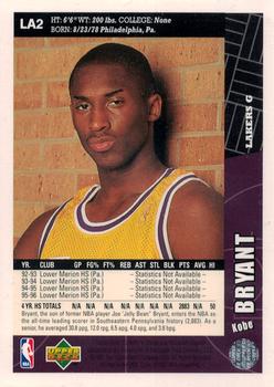 1996-97 Collector's Choice Los Angeles Lakers #LA2 Kobe Bryant Back