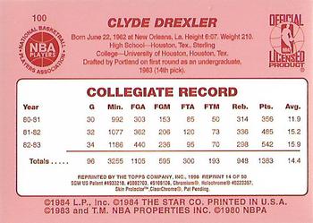 1996-97 Topps - Finest Reprints #14 Clyde Drexler Back