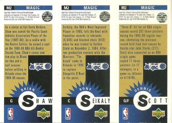 1996-97 Collector's Choice Orlando Magic #M2 Dennis Scott / Rony Seikaly / Brian Shaw Back