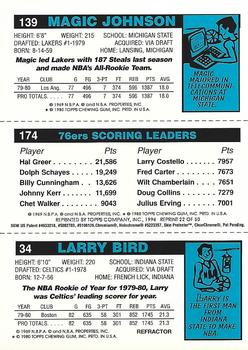 1996-97 Topps - Finest Reprints Refractor #22 Larry Bird / Julius Erving / Magic Johnson Back