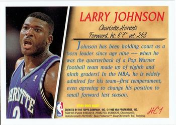 1996-97 Topps - Holding Court Refractor #HC1 Larry Johnson Back