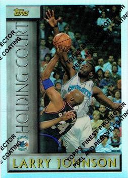 1996-97 Topps - Holding Court Refractor #HC1 Larry Johnson Front