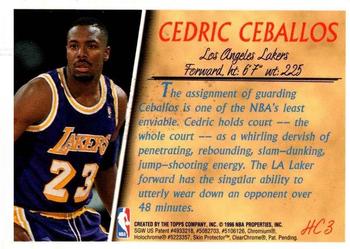 1996-97 Topps - Holding Court Refractor #HC3 Cedric Ceballos Back