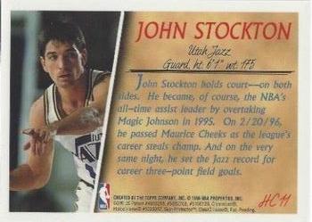 1996-97 Topps - Holding Court Refractor #HC11 John Stockton Back