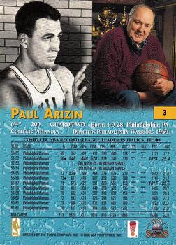 1996-97 Topps Stars #3 Paul Arizin Back