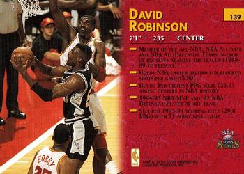 1996-97 Topps Stars #139 David Robinson Back