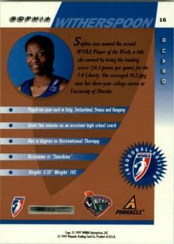 1997 Pinnacle Inside WNBA - Court Collection #16 Sophia Witherspoon Back