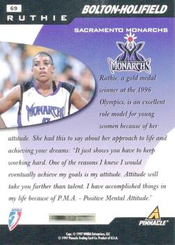 1997 Pinnacle Inside WNBA - Court Collection #69 Ruthie Bolton-Holifield Back