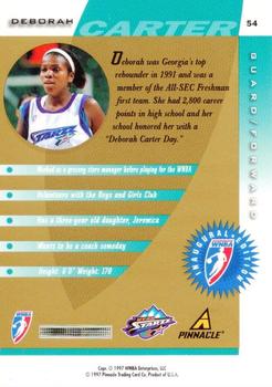 1997 Pinnacle Inside WNBA - Executive Collection #54 Deborah Carter Back