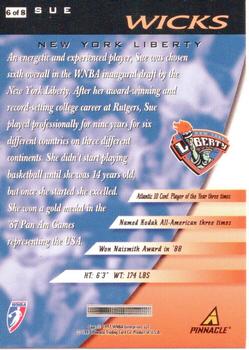 1997 Pinnacle Inside WNBA - Team Development #6 Sue Wicks Back