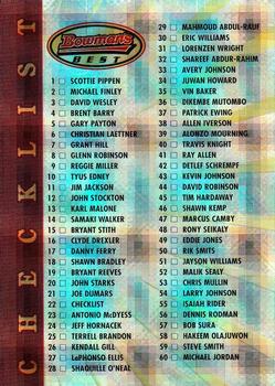 1997-98 Bowman's Best - Atomic Refractors #22 Checklist Front