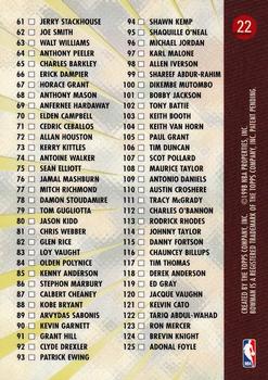 1997-98 Bowman's Best - Refractors #22 Checklist Back