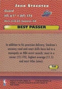 1997-98 Bowman's Best - Techniques Refractors #T10 John Stockton Back