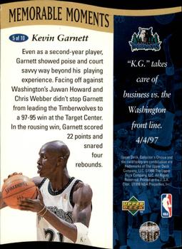 1997-98 Collector's Choice - Memorable Moments #5 Kevin Garnett Back