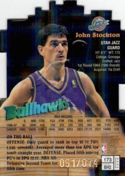 1997-98 Finest - Embossed Refractors #173 John Stockton Back