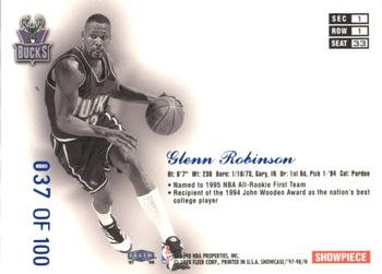 1997-98 Flair Showcase - Legacy Collection Row 1 #33 Glenn Robinson Back