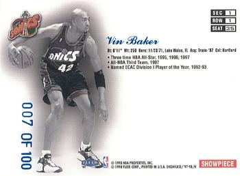 1997-98 Flair Showcase - Legacy Collection Row 1 #35 Vin Baker Back