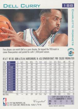 1997-98 Fleer - Traditions Crystal #188 Dell Curry Back