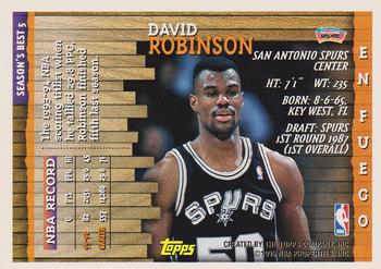 1996-97 Topps - Season's Best #5 David Robinson Back
