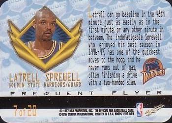 1997-98 Hoops - Frequent Flyer Club Upgrade #7 Latrell Sprewell Back