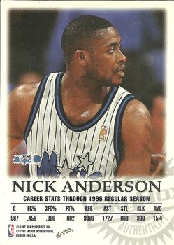 1997-98 SkyBox Premium - Autographics #NNO Nick Anderson Back