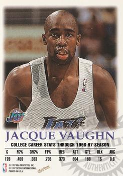 1997-98 SkyBox Premium - Autographics #NNO Jacque Vaughn Back