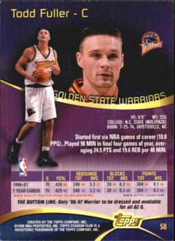 1997-98 Stadium Club - First Day Issue #58 Todd Fuller Back