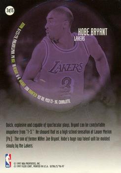 1996-97 Ultra - All-Rookie #3 Kobe Bryant Back