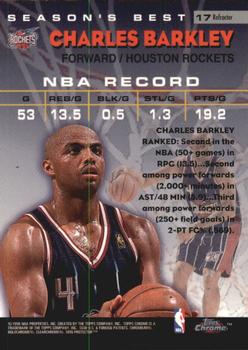 1997-98 Topps Chrome - Season's Best Refractors #17 Charles Barkley Back