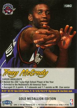 1997-98 Ultra - Gold Medallion #138G Tracy McGrady Back
