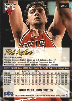 1997-98 Ultra - Gold Medallion #26G Toni Kukoc Back