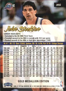 1997-98 Ultra - Gold Medallion #30G John Stockton Back