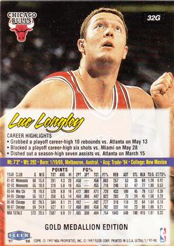 1997-98 Ultra - Gold Medallion #32G Luc Longley Back