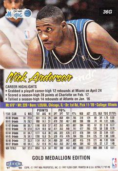 1997-98 Ultra - Gold Medallion #36G Nick Anderson Back
