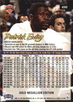 1997-98 Ultra - Gold Medallion #63G Patrick Ewing Back