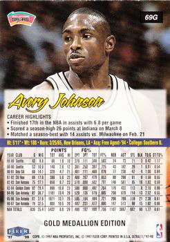1997-98 Ultra - Gold Medallion #69G Avery Johnson Back