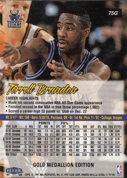 1997-98 Ultra - Gold Medallion #75G Terrell Brandon Back
