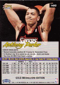 1997-98 Ultra - Gold Medallion #140G Anthony Parker Back