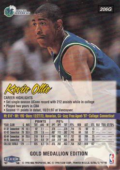 1997-98 Ultra - Gold Medallion #206G Kevin Ollie Back
