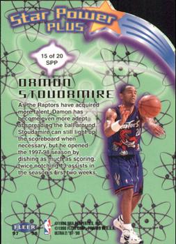 1997-98 Ultra - Star Power Plus #15 SPP Damon Stoudamire Back