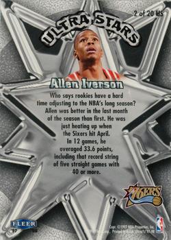 1997-98 Ultra - Ultra Stars Gold #2 US Allen Iverson Back