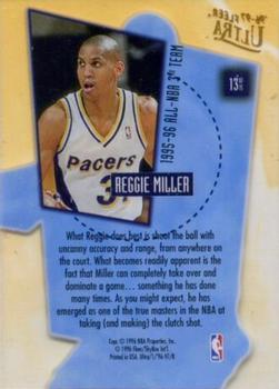 1996-97 Ultra - Court Masters #13 Reggie Miller Back