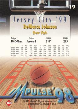 1998 Collector's Edge Impulse - Jersey City '99 #19 DeMarco Johnson Back