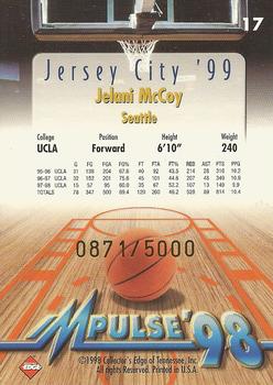 1998 Collector's Edge Impulse - Jersey City '99 Gold #17 Jelani McCoy Back
