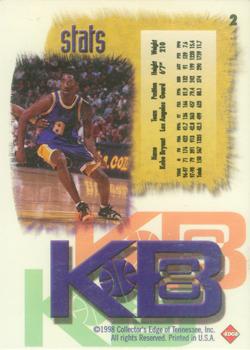 1998 Collector's Edge Impulse - KB8 Gold #2 Kobe Bryant Back