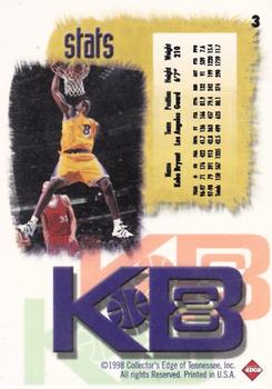 1998 Collector's Edge Impulse - KB8 Gold #3 Kobe Bryant Back